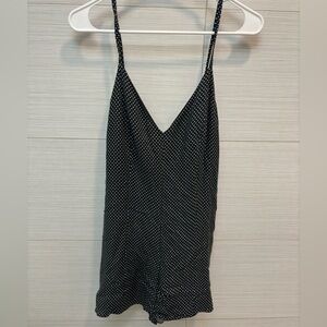 Alice and Olivia black with white polka dots romper size 6
